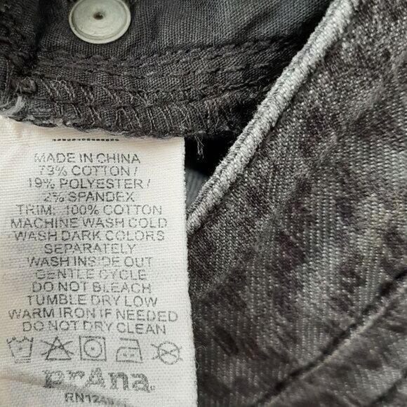 PRANA Kara Slim Fit Zig-Zag Abstract Pattern Jeans Pants Gray Sz 2 - Picture 14 of 15